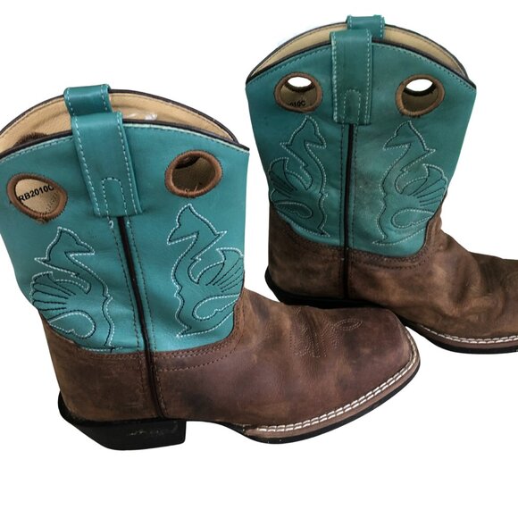 Masterson Boot Co Kids Cowboy Boots Size 3 Leather Western Square Toe - Picture 1 of 14